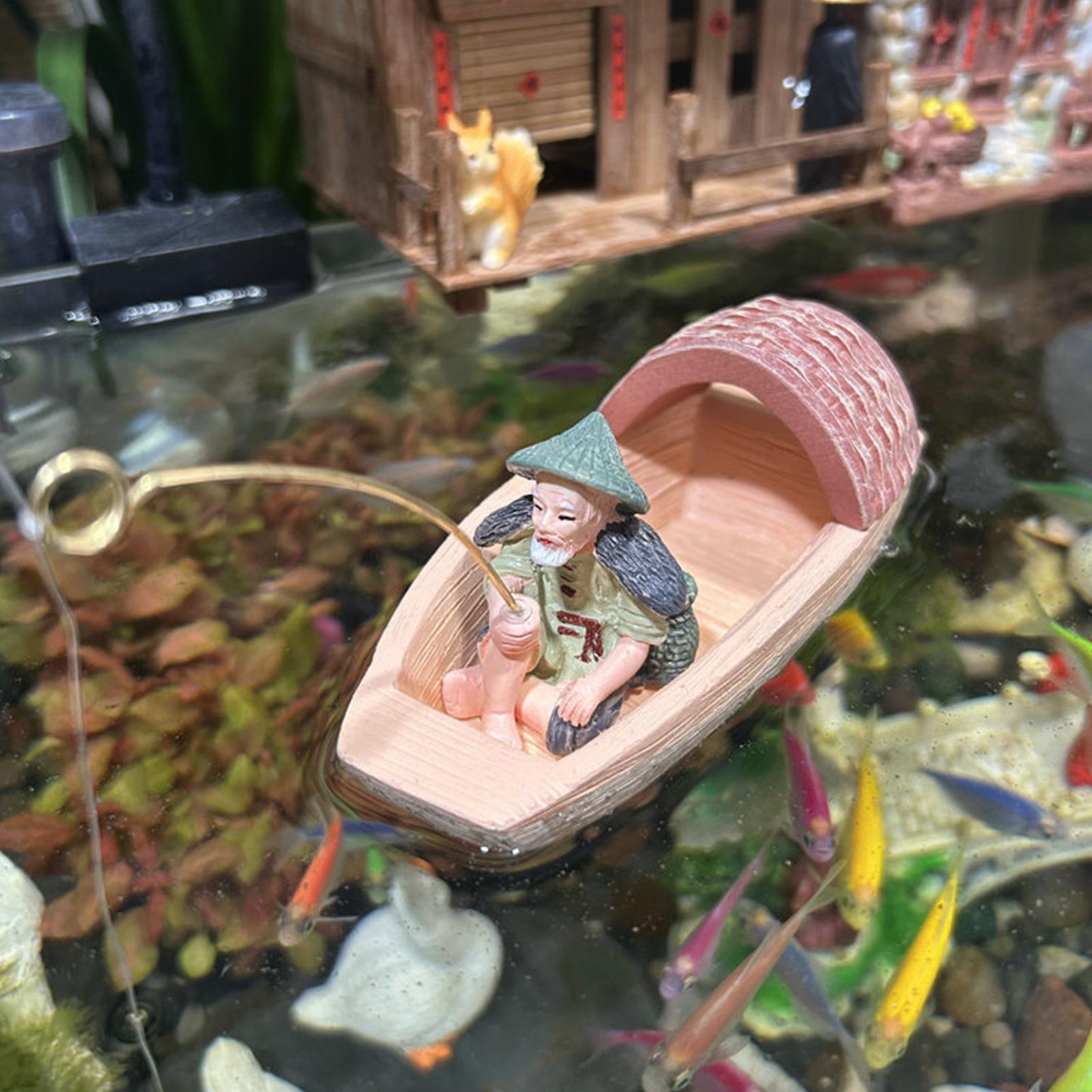 Aquarium Fish Cichlid - Ornement de bateau de pêcheur flottant