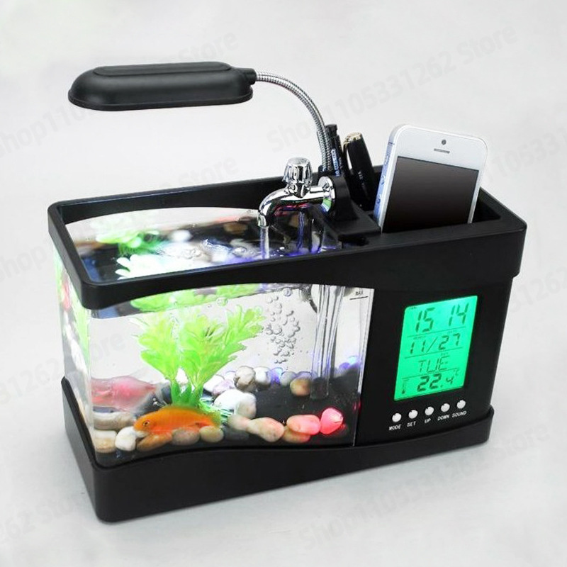 Mini aquarium créatif de burea - Aquarium Fish Logo avis et prix