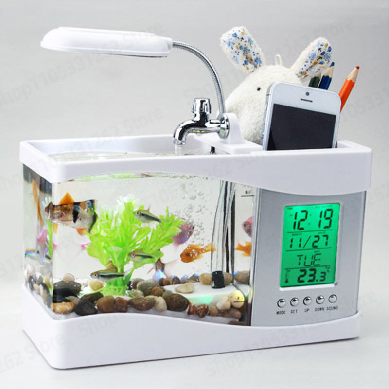 Mini aquarium créatif de burea - Aquarium Fish Logo avis et prix