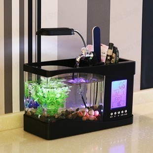 Mini aquarium créatif de burea - Aquarium Fish Logo avis et prix